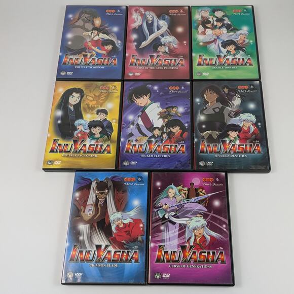 2004 InuYasha DVD Season 3 EP 1-24 DVD Set Inserts Original USA Authentic - Picture 1 of 16